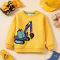 thumbnail image 2 of Gerichy Toddler Cotton Sweatshirt Boys Pullover Long Sleeve Excavator Pattern Tops Fall Winter Clothes 2T-8T, 2 of 7