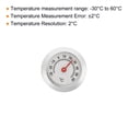 thumbnail image 3 of Uxcell 1.1" Mini Indoor Outdoor Thermometer Round Temperature Monitor Room Gauge, Silver 2 Pack, 3 of 5