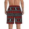 thumbnail image 3 of KLL Vintage Maple Leaf with Skull Pattern Men's Casual Summer Beach Shorts Hawaiian Shorts with Pockets-X-Large, 3 of 5