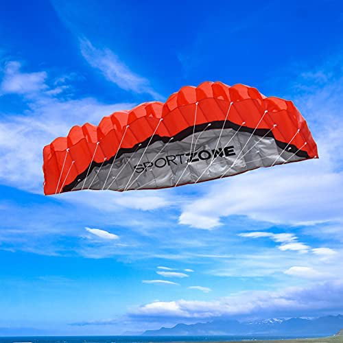 New2.5m Dual Line Stunt Parafoil Kites Soft Kitesurf Beach Blue With Flying Tool 