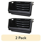 (2 pack) Hyper Tough Heavy Duty Nesting Plastic Stack Bin, Black