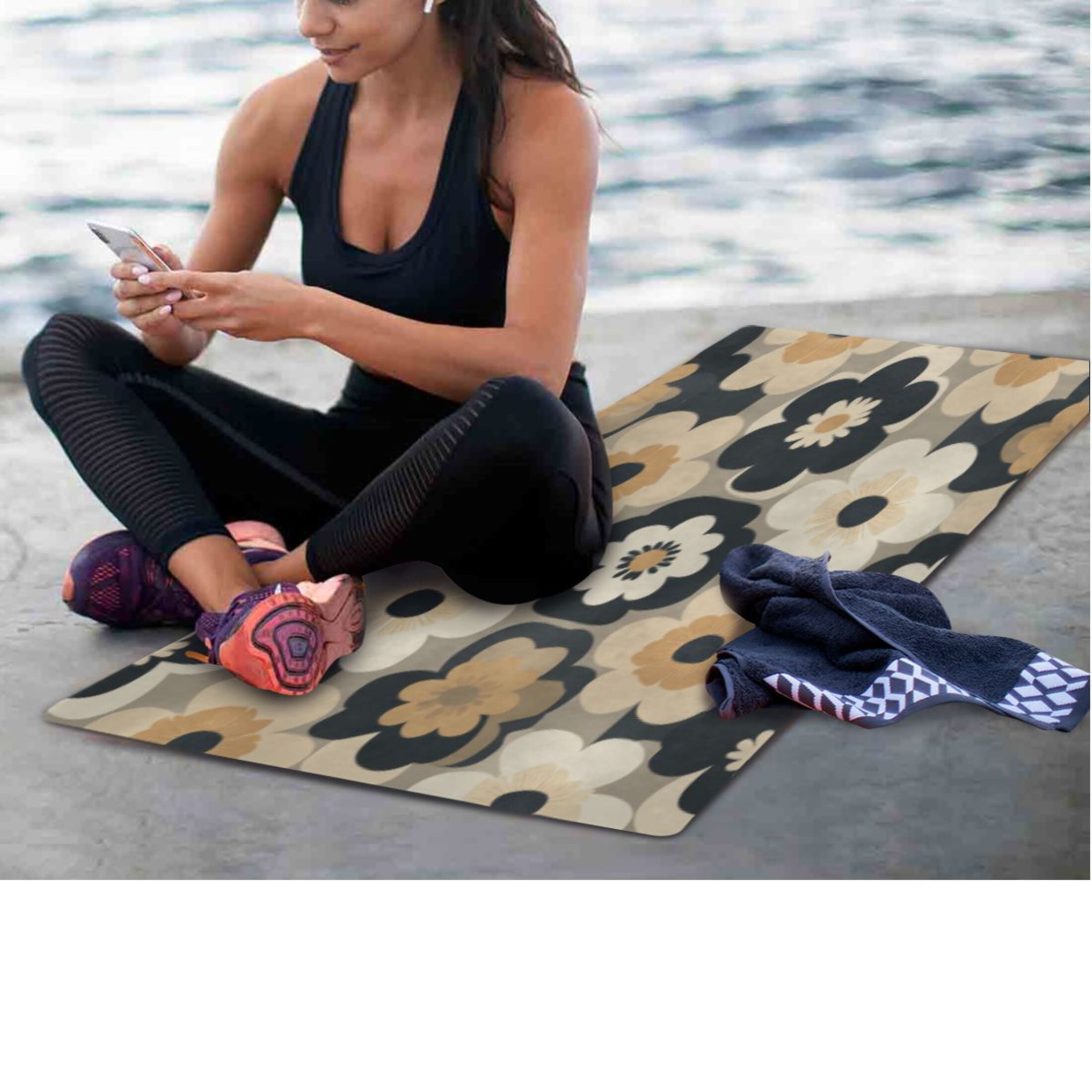 BZSMCE Yoga Mat Women Fitness Mat Retro Floral Color Fusion Pattern