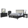 thumbnail image 1 of Sandy Platform Cappuccino Wood 5 Piece Bedroom Set in Eastern King, 1 of 6
