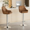 thumbnail image 5 of VECELO Bar Stools Set of 2 Modern PU Leather Height Adjustable Swivel Barstool with Back and Footrest, Brown, 5 of 11