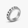 thumbnail image 1 of Anillo de acero inoxidable con descompresión giratoria y patrón de letras de marcado, anillo de moda, joyería sencilla, 1 of 6