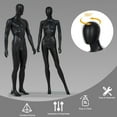 thumbnail image 4 of Kinbor Full Body Mannequin Set- 73 Inches Male Mannequin Full Body + 70 inches Female Body Model Stand Realistic Display Metal Base for Retail Clothing Shops, Clothing Design(Black), 4 of 8