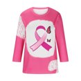 thumbnail image 4 of Alkepwun Breast Cancer Shirt for Women Pink Ribbon Inspirational Tops Butterfly Heart Graphic Tees Fighting Survivor Gifts 3/4 Sleeve Tops, 4 of 4
