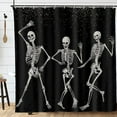 thumbnail image 2 of Happy Halloween Funny Skull Polyester Shower Curtain for Day of The Dead All Saints Day 72"x72", 2 of 7