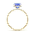 thumbnail image 2 of ANGARA Natural Thin Shank Cushion Cut 2.45 ct Tanzanite Ring with Diamonds in 14K Yellow Gold for Women (Size-9x7mm) | December Birthstone, Anniversary Jewelry Gift for Women | Natural Tanzanite Ring, 2 of 9