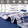 thumbnail image 3 of Beartech 7 Piece Comforter Set-Navy Blue Plaid Luxury Soft Bed Set,Reversible Patchwork King Size Bedding Set for All Season,Bed in a Bag with Down Alternative Comforter,Sheets,Pillowcases & Shams, 3 of 9
