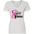 thumbnail image 3 of Inktastic Breast Cancer Awareness I Support My Grammy with Pink Ribbon Women's V-Neck T-Shirt, 3 of 5