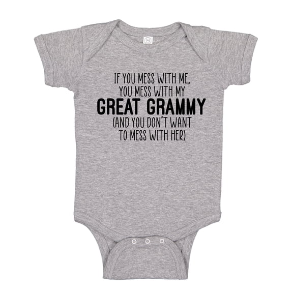Don't Mess With My Great Grammy Baby Bodysuit One Piece NB Athletic Heather