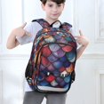 thumbnail image 6 of FORMRS School Backpack 17" Student Travel Bag with Laptop Compartment, Purple Dragon Scales Pattern, 6 of 7
