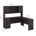 thumbnail image 4 of Bestar Ridgeley 65W L Shaped Desk with Hutch in charcoal maple, 4 of 4