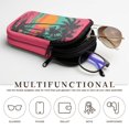thumbnail image 5 of SEANATIVE Double Glasses Case Soft Neoprene Zipper Sunglasses Pouch with 2 Pockets, Eyewear Holder for Women Men Travel Glasses Organizer Pouch, Tropical Beach Sunset Palm Tree Pink Green Orange, 5 of 7