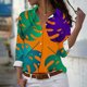 thumbnail image 2 of Camisas de Mujer Casual, Manga Larga Serie Naranja Impresa Botón de Solapa Hasta Blusa de Ajuste Regular Hecha de Poliéster para Todas las Estaciones, Botón de la Camisa de las Mujeres, 2 of 4