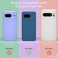 thumbnail image 2 of KOMI for Google Pixel 8a Case, Silicone Phone Case with 1 Screen Protector, Soft Anti-Scratch Microfiber Lining, Full Body Shockproof Slim Cover Support Wireless Charging, Navy Blue, 2 of 5