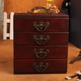 thumbnail image 4 of Joyero de madera ANGGREK grande 4 capas gran capacidad organizador de joyas Retro, 4 of 9