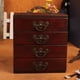 thumbnail image 4 of Joyero de madera ANGGREK grande 4 capas gran capacidad organizador de joyas Retro, 4 of 9