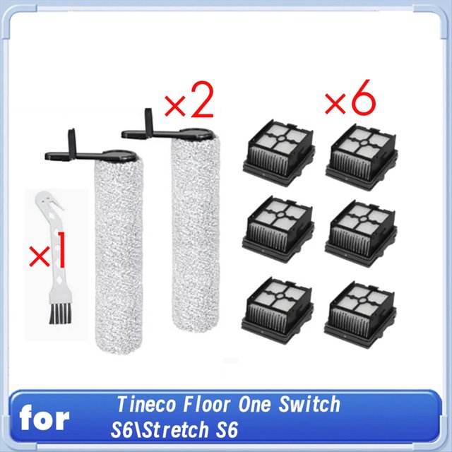 Filtro de Cepillo Giratorio con 1 Cepillo de Limpieza para Aspiradora en Seco y Húmedo para Floor One Switch S6/Stretch S6 Consumible