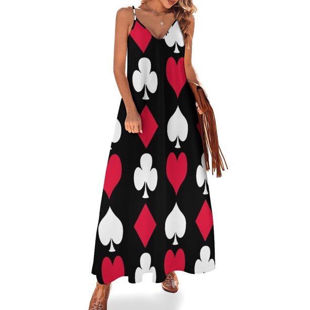 Nuevos trajes de naipes invertidos Vestido sin mangas vestido vestidos Mujer moda