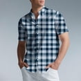 thumbnail image 4 of Klisyaur Men's Big and Tall Shirts Plaid Button Down Shirt Casual Short Sleeve Tee for Men Summer Comfort Tops, 4 of 6