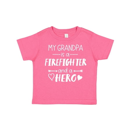 

Inktastic My Grandpa is a Firefighter and a Hero Gift Toddler Boy or Toddler Girl T-Shirt