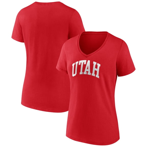 Women's Red Utah Utes Arch V-Neck T-Shirt
