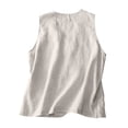 thumbnail image 5 of Women's Soild Color Single-Breasted Linen Vest, Sleeveless Casual Cotton Linen Waistcoat Jacket, Lightweight Summer Layering Piece for Tops and Dresses Beige L, 5 of 10