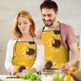 thumbnail image 5 of Yellow Sunflower Pattern Apron-Garden Aprons for Women with Pockets-Cotton Linen Waterproof Kitchen Cooking Gardening Aprons Adjustable for Kitchen,Cooking,BBQ and Salon 33x27 Inch, 5 of 7