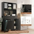 thumbnail image 4 of GOODONE Pantry Cabinet, 71" Tall Coffee Bar Liquor Cabinet, Kitchen Hutch Food Pantry, Modern Buffet Cabinet with Hutch, Tilt Out Trash Can Cabinet 10 Gallon, Kitchen Pantry Storage Cabinet (Black), 4 of 8