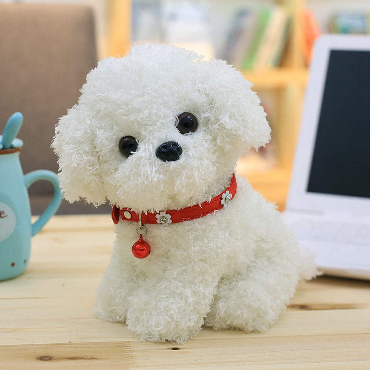 Estink Simulation Teddy Dog Plush Toy 12in Simulation Teddy Dog Plush Toy Plush Stuffed Animal Portable Eye Catching Plush Dog Doll