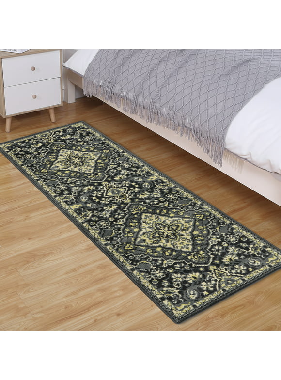 ZACOO 2'x 6' Runner Rug for Kitchen Bedroom Non Slip Persian Area Rug Kitchen Rug Low Pile Distressed Carpet