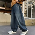 thumbnail image 4 of Boys Baggy Jeans 4-14 Years Straight Leg Elastic Waist Loose Denim Pants with Pockets, 4 of 4