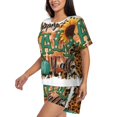 thumbnail image 2 of Picia Happy Fall Y'All Pajamas Sets for Women Soft Short-Sleeved Pjs with Lounge Shorts Two Piece Sleepwear-X-Large, 2 of 9