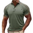 thumbnail image 1 of Camisa Casual Sólida de los Hombres, Top de Manga Corta de Ajuste Suelto de Verano con Bolsillo de Botón para Uso Al Aire Libre Y Diario, Blusa Ligera, 1 of 6