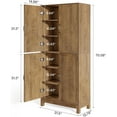 thumbnail image 4 of Finmind 70" Adjustable 6-Tier Kitchen Pantry Cabinet, Farmhouse Storage Cabinet with Shelves and Doors, Multipurpose Freestanding Bookcase, Rustic Brown, 4 of 7