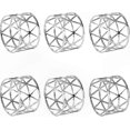 thumbnail image 1 of Set of 6 Silver Metal Napkin Rings with Elegant Hollow-Out Design for Stylish Table Settings, 1 of 4