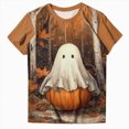 thumbnail image 4 of TOWED22 Halloween Shirts for Women T Shirt Holiday Ghost Graphic Crewneck Short Sleeve Tee Tops(Gold,S), 4 of 6