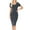 Charcoal, variant on Womens Short Sleeve Bodycon Fitted Knee Length Midi Dress