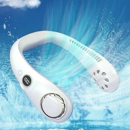 

3 Speed Personal Neck Fan with LED Display Portable Hang Free Fan USB Charging for Outdoor Sports