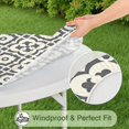 thumbnail image 5 of Boho Floral Print Round Tablecover with Elastic Hem, 44 Inch Fits 38"-42" Tables, Easy Clean Surface for Everyday Dining and Events, 5 of 7