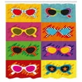 thumbnail image 3 of Ambesonne Fun Shower Curtain, Colorful Pop Sunglasses, 69"Wx84"L, Multicolor, 3 of 3