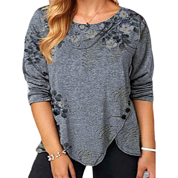 Sexy Dance Plus Size Tops for Women Oversized T Shirt Long Sleeve