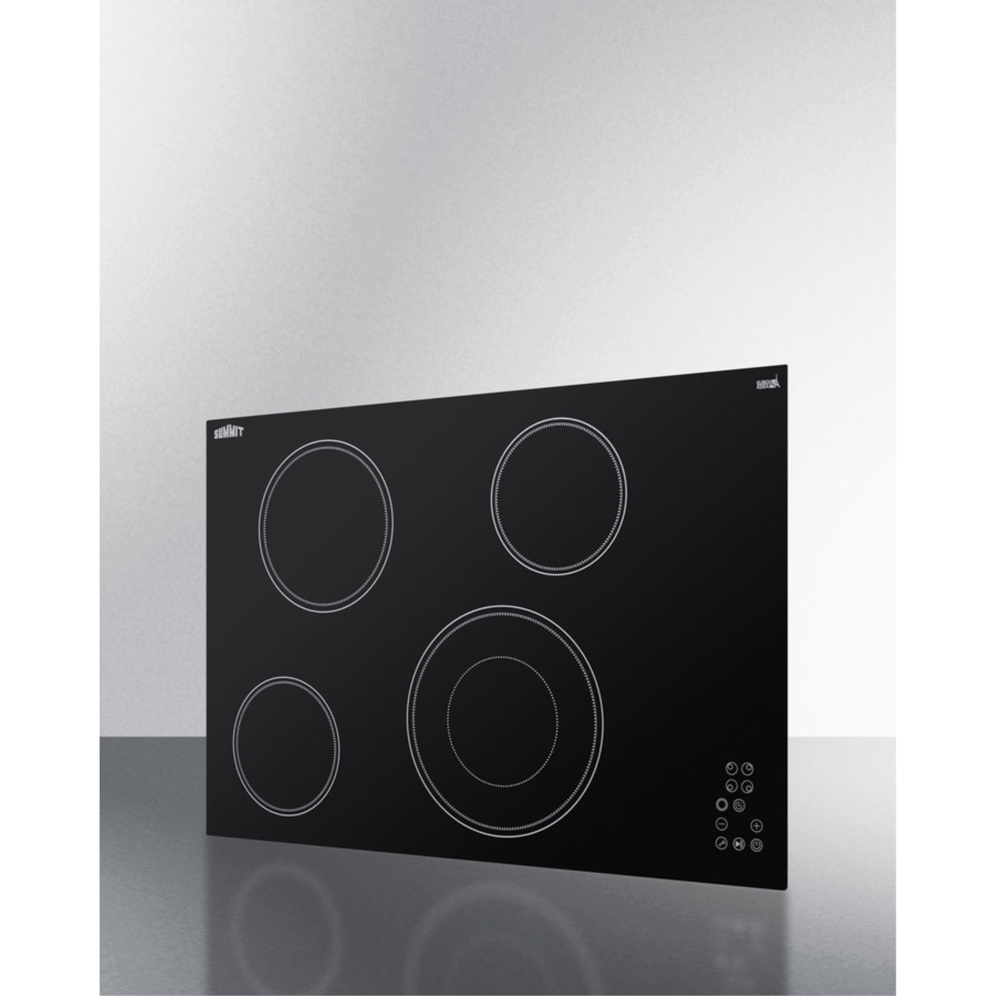 Summit Cr4b30t 30" Wide 4 Burner Electric Cooktop - Black