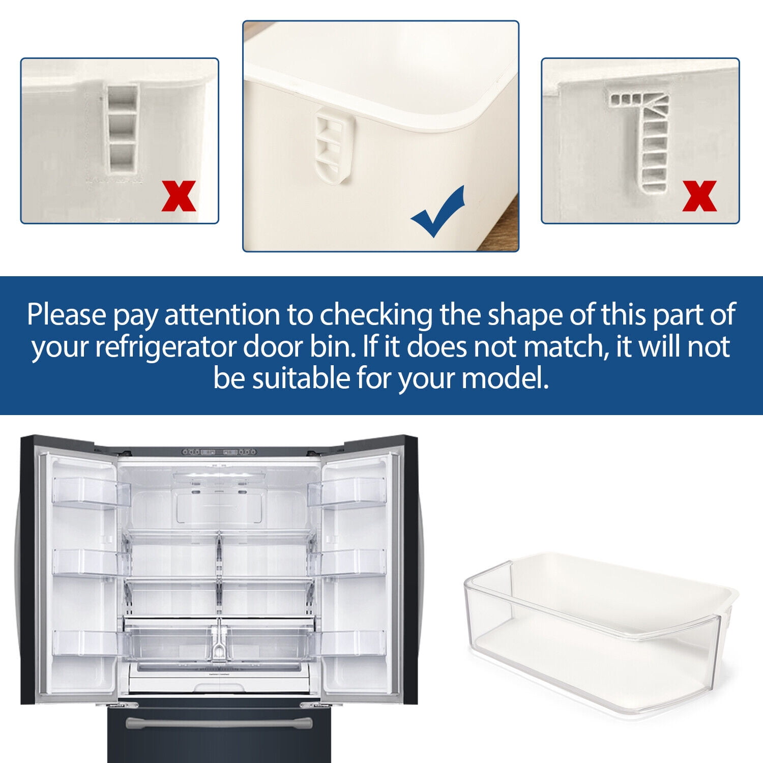 Kojem Door Fridge Shelf Basket Bin Right Side Fit for Samsung Refrigerator DA97-12650A DA63-07104A AP5620330