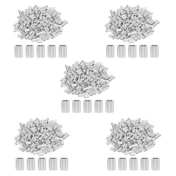 1000PCS 1/16 Inch Cable Ferrule Set Aluminum Alloy Crimping Loop Sleeve for Wire Rope,1000 x Crimping loop sleeve,Silver