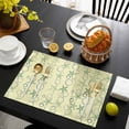 thumbnail image 3 of Yellow Green Coastal Placemats Set of 8, Starfish Nautical Ocean Sea Wooden Placemats for Dining Table, Place Mats for Kitchen Tabletop, Waterproof Wipeable Dining Table Mats Set, 3 of 9