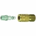 thumbnail image 1 of Tru Flate Hose End Quick Disconnect Coupling 13-201 Coupler And Plug End Set; Industrial/Milton Design; 300 PSI Maximum Working Pressure; Brass Coupler/Steel Plug; Single; Carded Packaging, 1 of 4