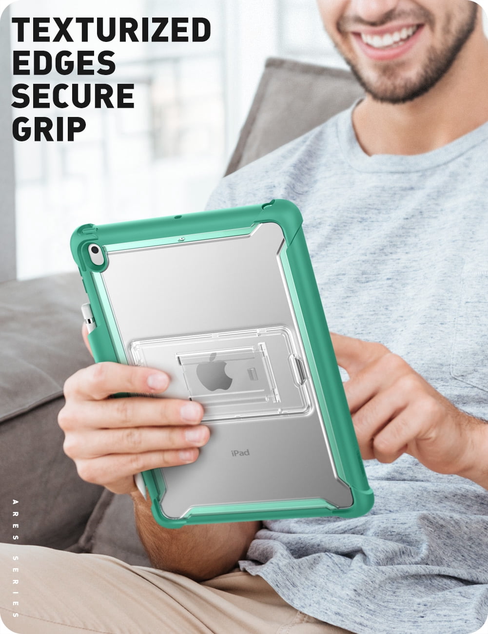 i-Blason Ares Case for New iPad 9th/8th/7th Generation, iPad 10.2 2021/2020/2019 Case, Full-Body Kickstand with Built-in Screen Protector Cover with Pencil Holder (Green)